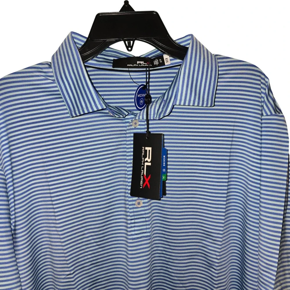 RLX Ralph Lauren Men's XL Striped Golf Polo‎ Shirt, New with Tags MSRP $110